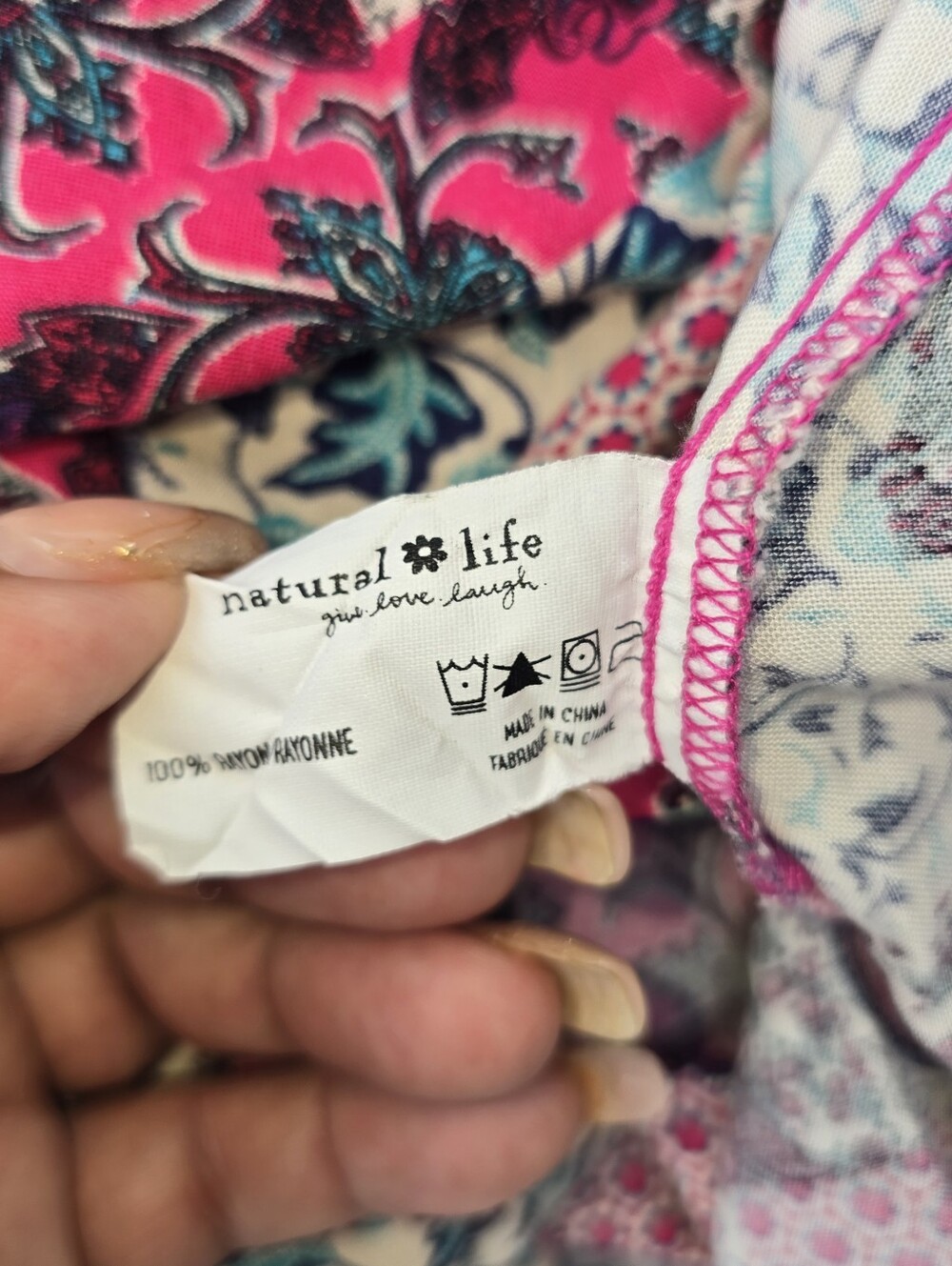 Natural Life Boho Patchwork Paisley Maxi Slip Dress Size XS/S - Picture 4 of 7